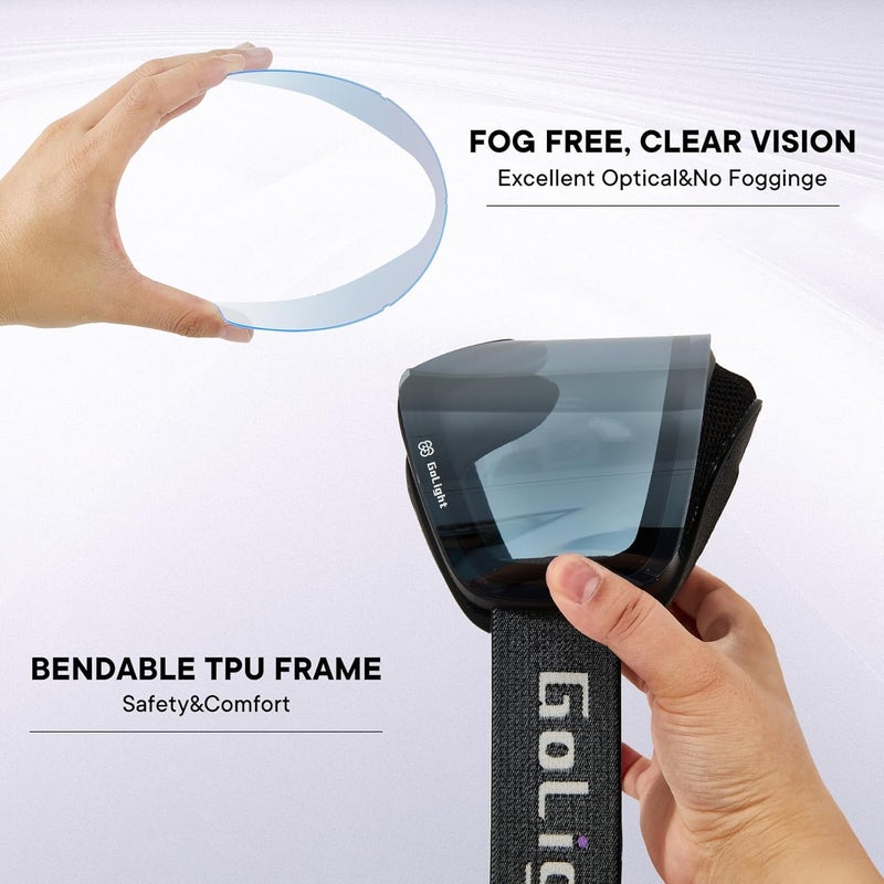 Golight XL Frameless Ski Goggles – OTG Snowboard Goggles with Anti-Fog Lens, UV400 REVO Mirror Protection for Men & Women - Image 5